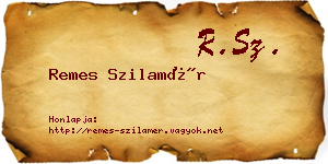 Remes Szilamér névjegykártya
